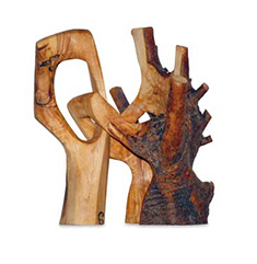 Skulptur - kleiner oliven-zweieiner