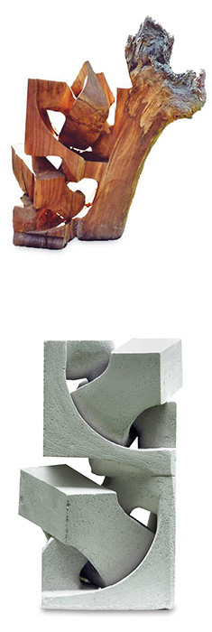 Skulptur - richtungsweisend, doppel-zweieiner