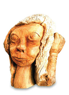 Skulptur - meerjungfrau, die faust machend